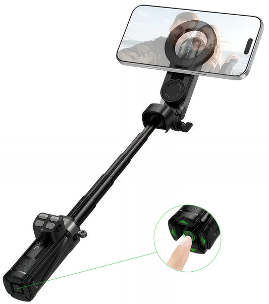 Selfie Stick Bluetooth HOCO K27 Pro, Univerzális, Fekete