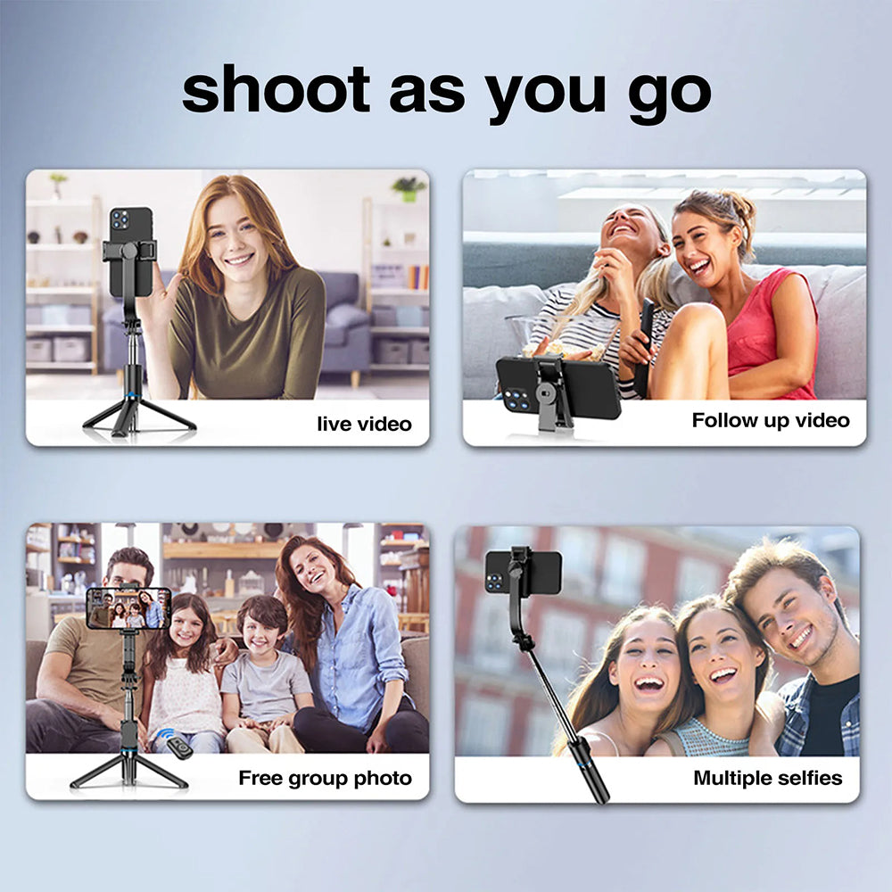 Selfie Stick Bluetooth Techsuit C01, Univerzális, Fekete