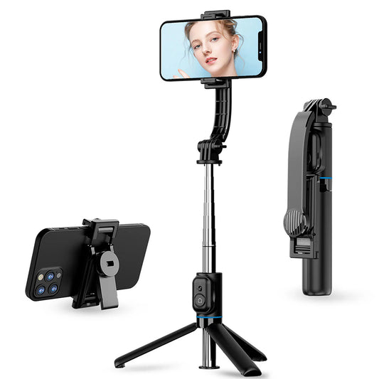 Selfie Stick Bluetooth Techsuit C01, Univerzális, Fekete