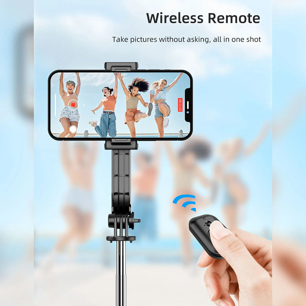Selfie Stick Bluetooth Techsuit C01, Univerzális, Fekete