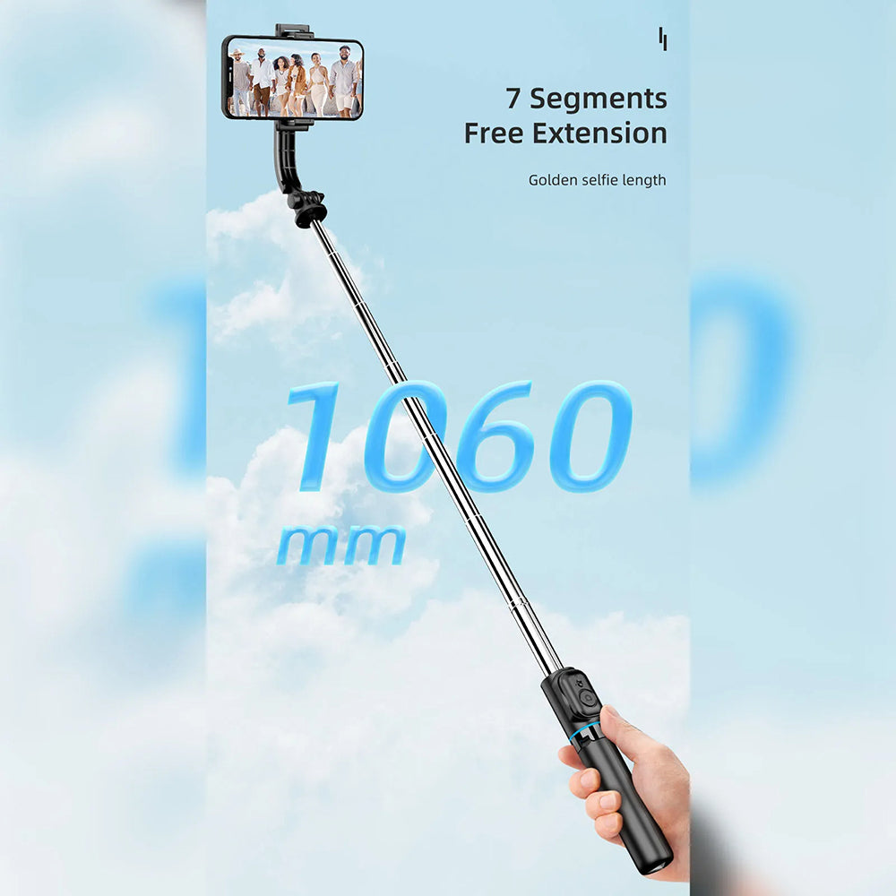 Selfie Stick Bluetooth Techsuit C01, Univerzális, Fekete