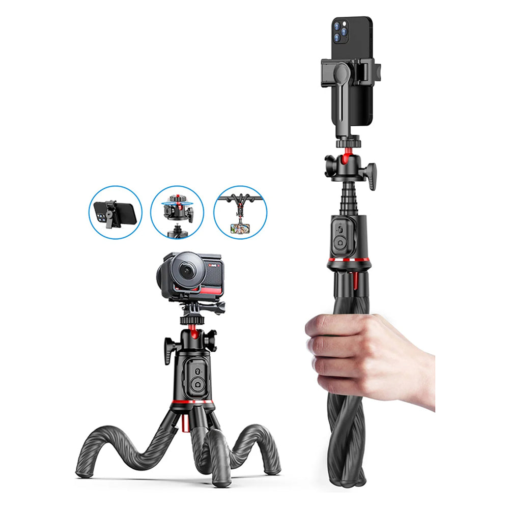 Selfie Stick Bluetooth Techsuit C03, Univerzális, Fekete