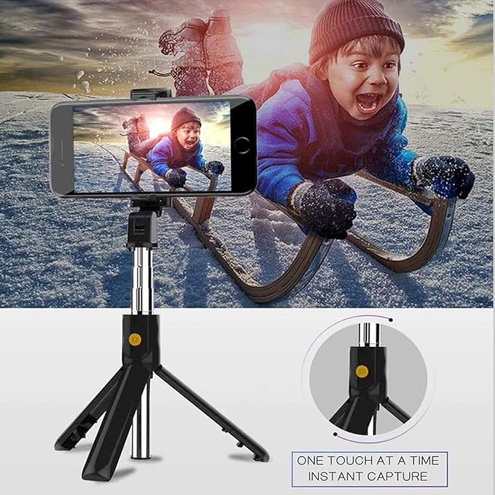 Selfie Stick Bluetooth Techsuit K07, Univerzális, Fekete