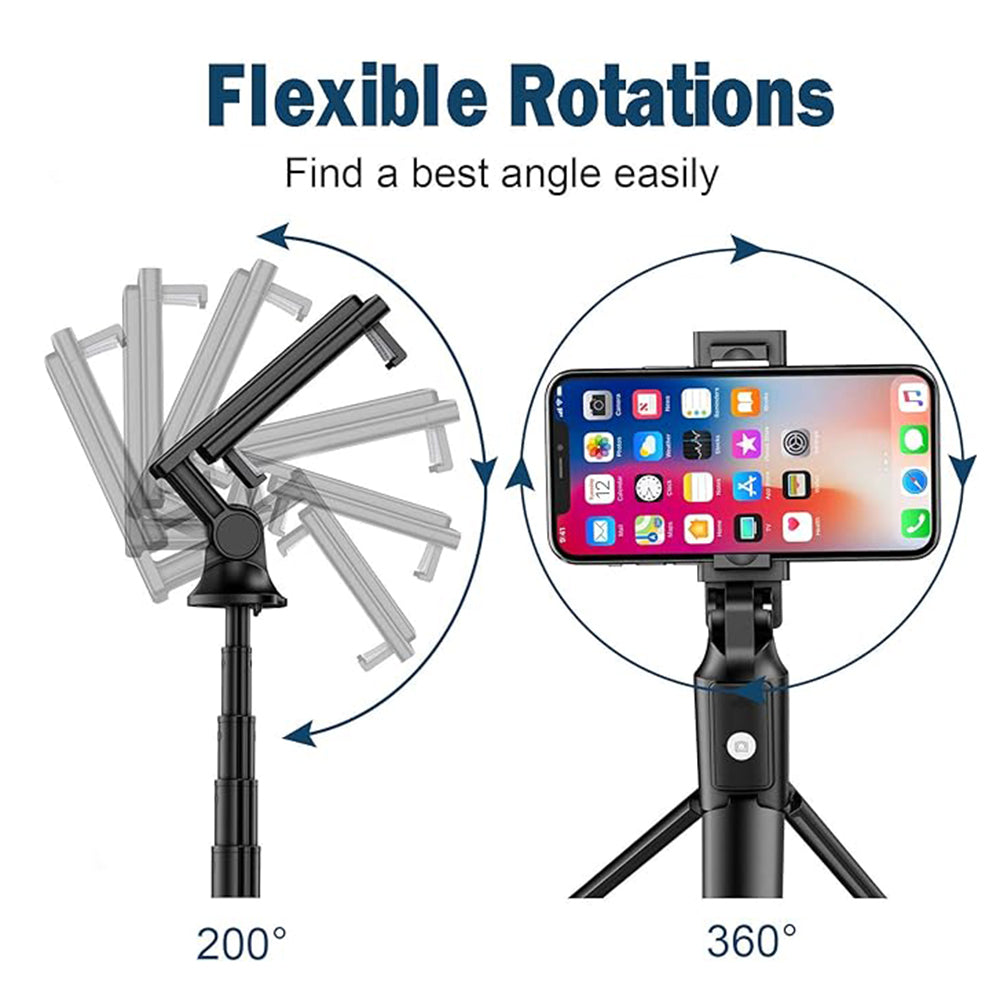Selfie Stick Bluetooth Techsuit K22, Univerzális, Fekete
