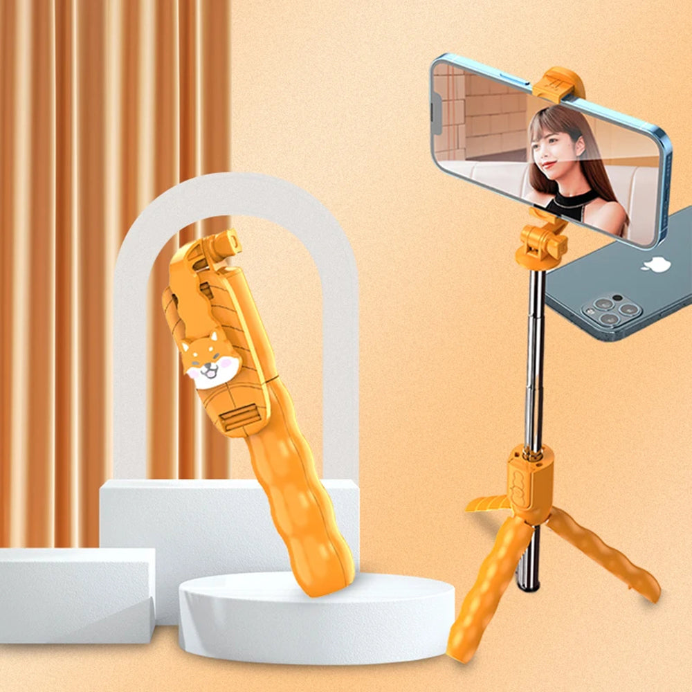 Selfie Stick Bluetooth Techsuit KT01, Univerzális, Narancssárga