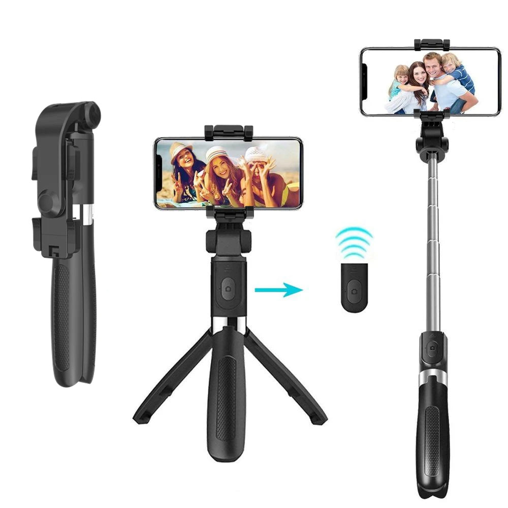Selfie Stick Bluetooth Techsuit L01, Univerzális, Fekete