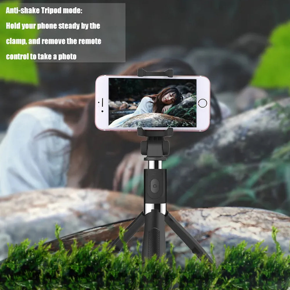 Selfie Stick Bluetooth Techsuit L01, Univerzális, Fekete