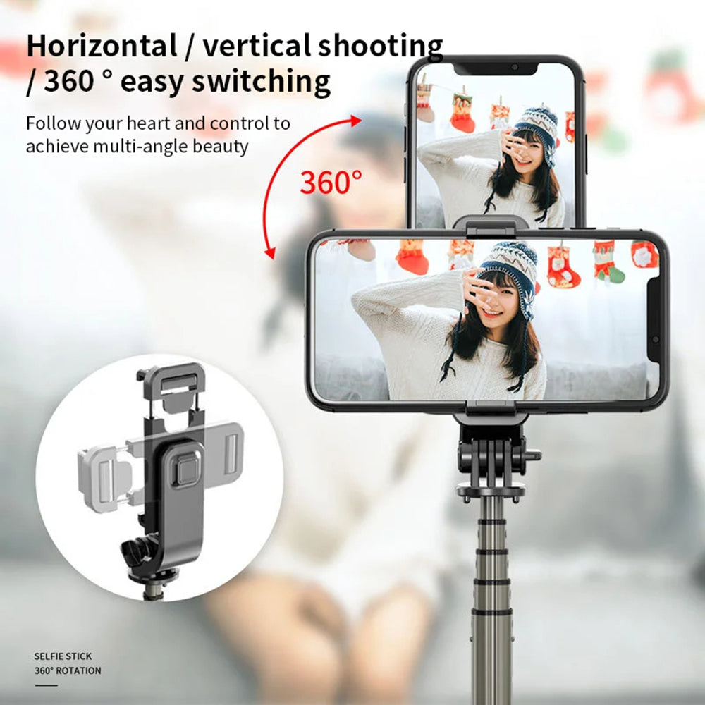 Selfie Stick Bluetooth Techsuit L03, Univerzális, Fekete