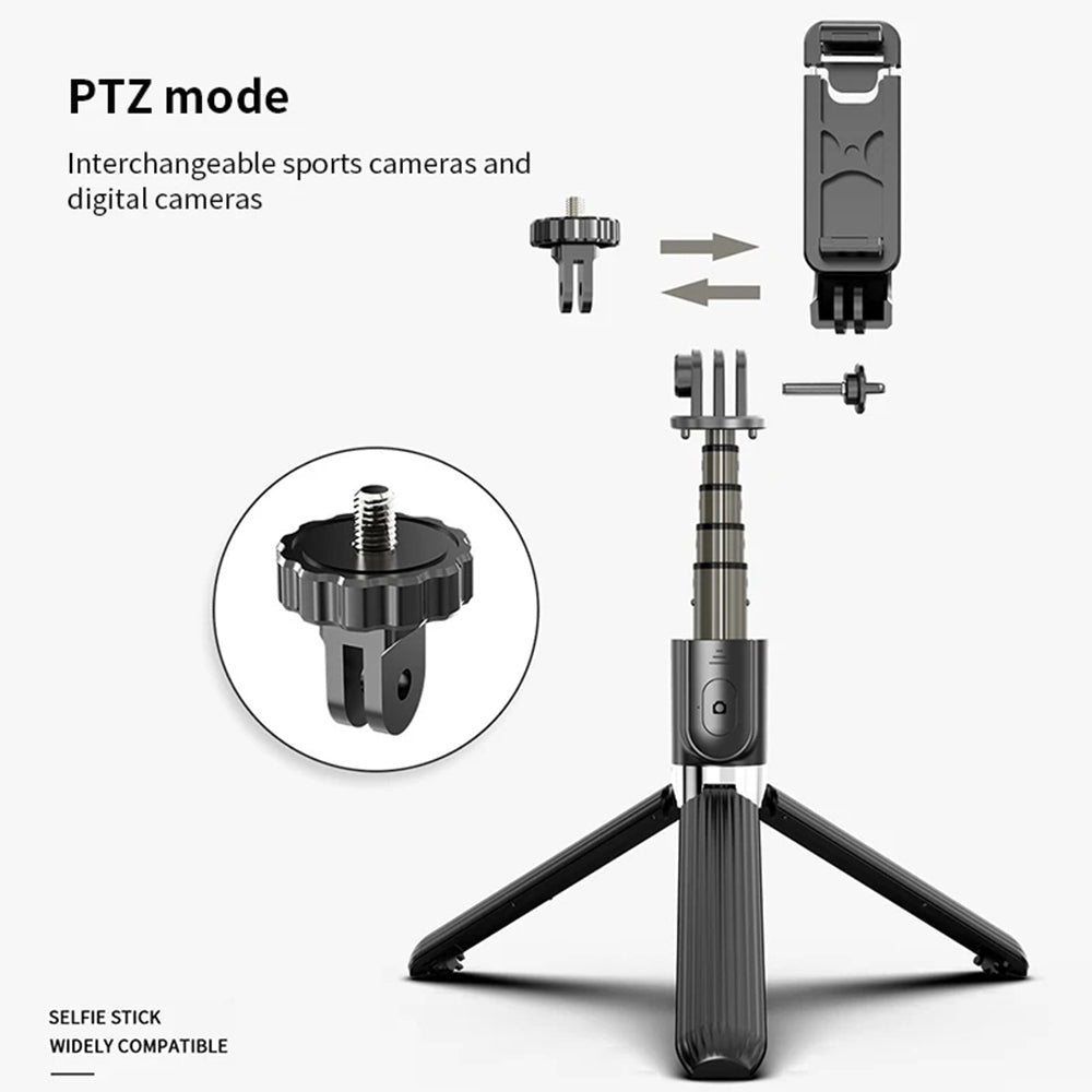 Selfie Stick Bluetooth Techsuit L03, Univerzális, Fekete