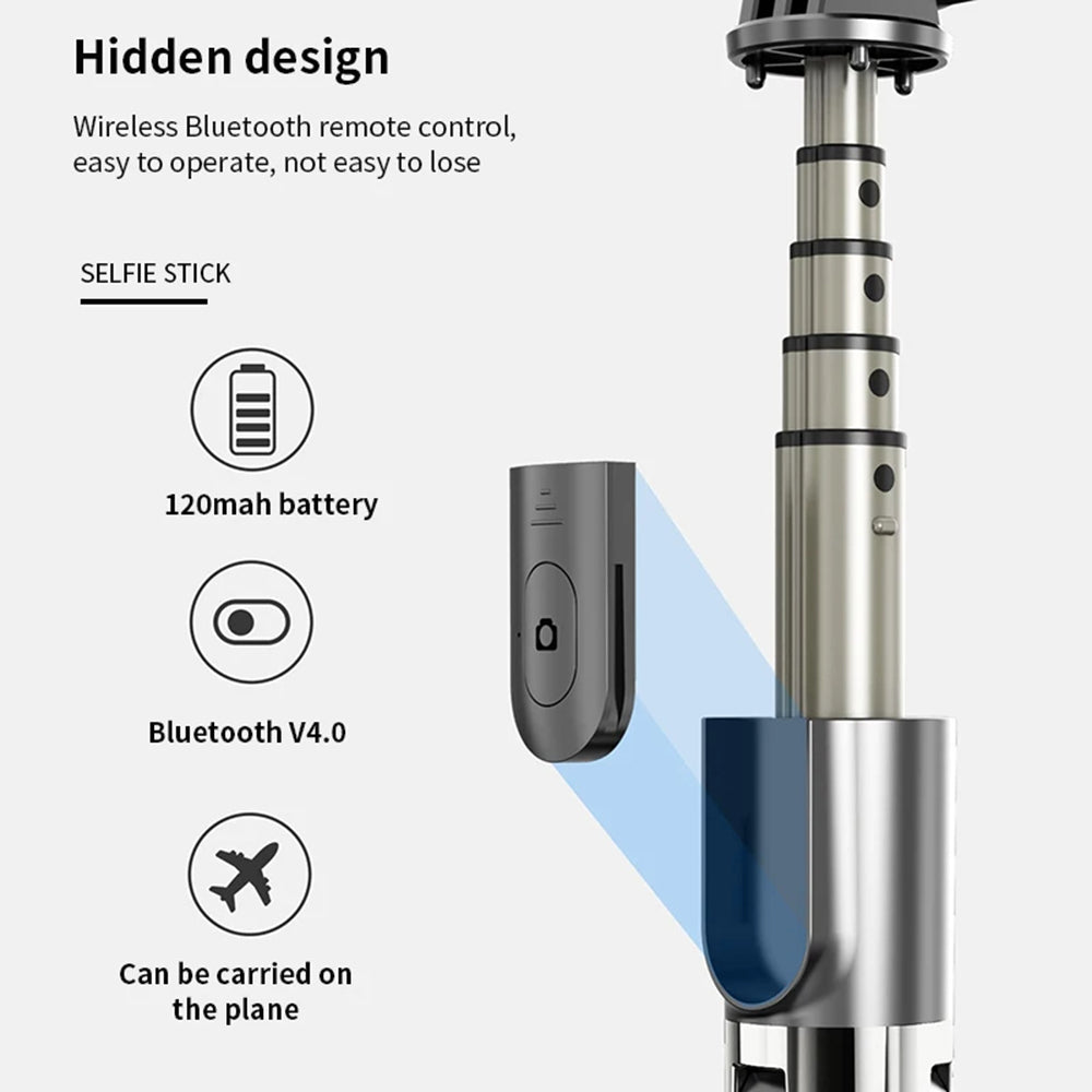 Selfie Stick Bluetooth Techsuit L03, Univerzális, Fekete