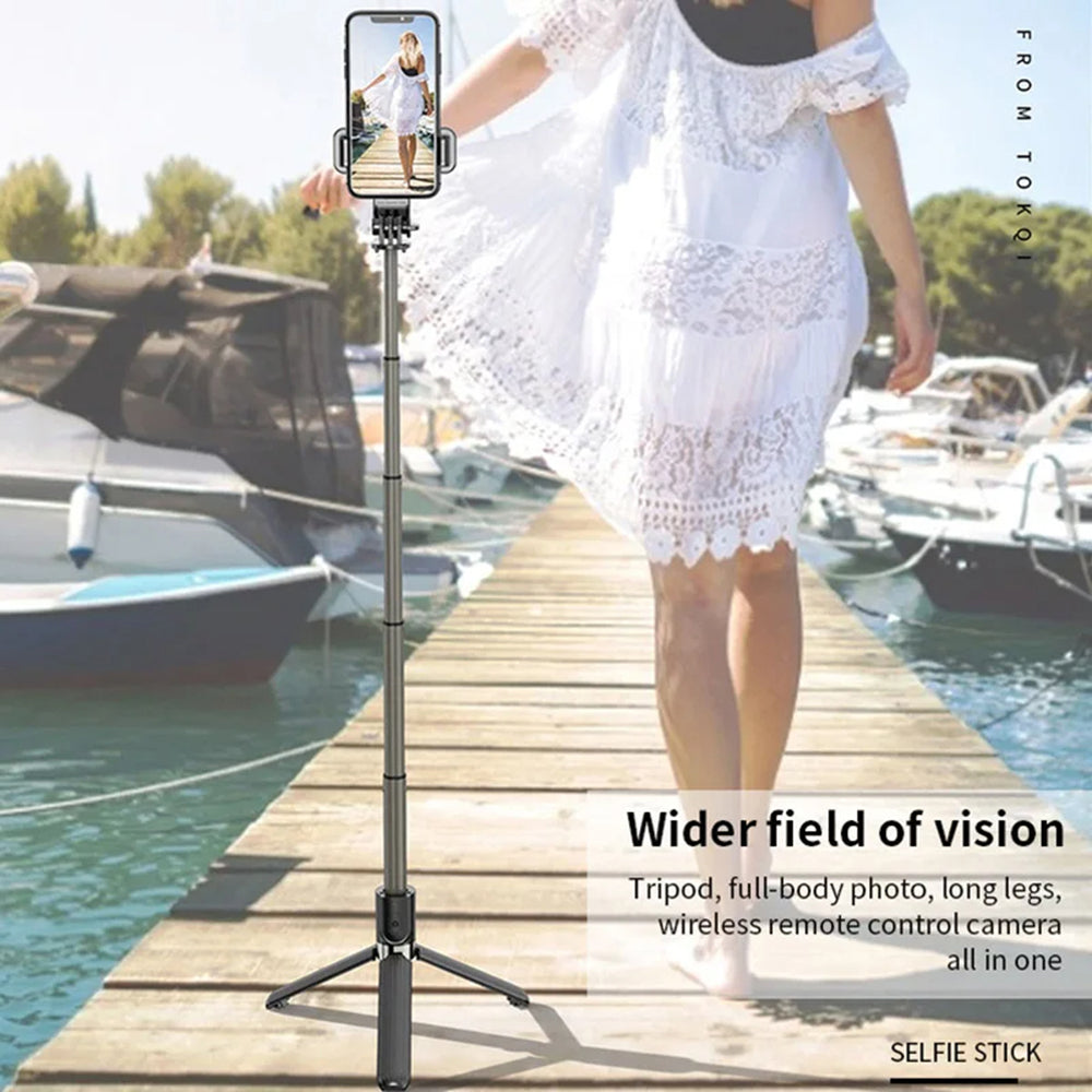 Selfie Stick Bluetooth Techsuit L03, Univerzális, Fekete