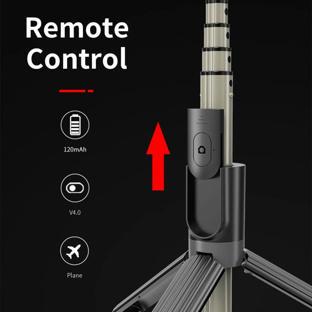 Selfie Stick Bluetooth Techsuit L07, Univerzális, Fekete