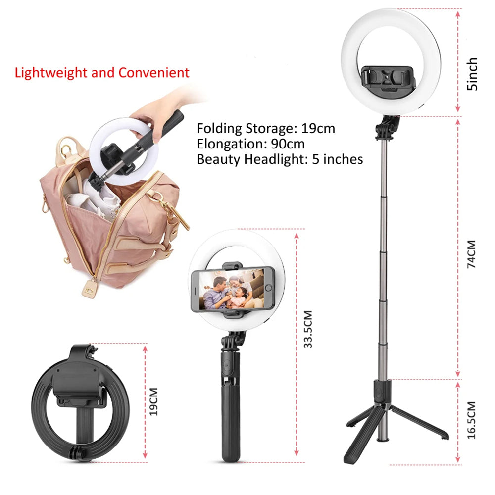 Selfie Stick Bluetooth Techsuit L07, Univerzális, Fekete