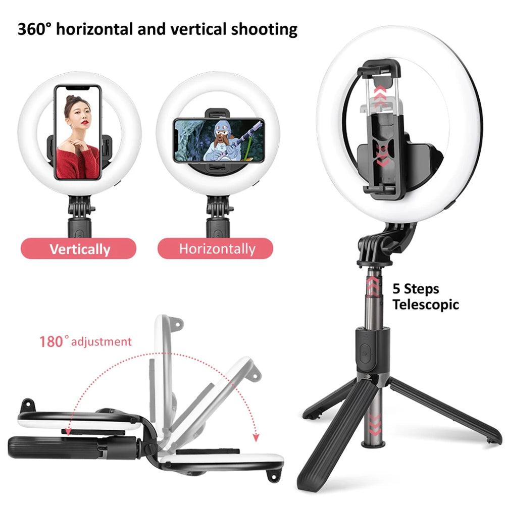 Selfie Stick Bluetooth Techsuit L07, Univerzális, Fekete