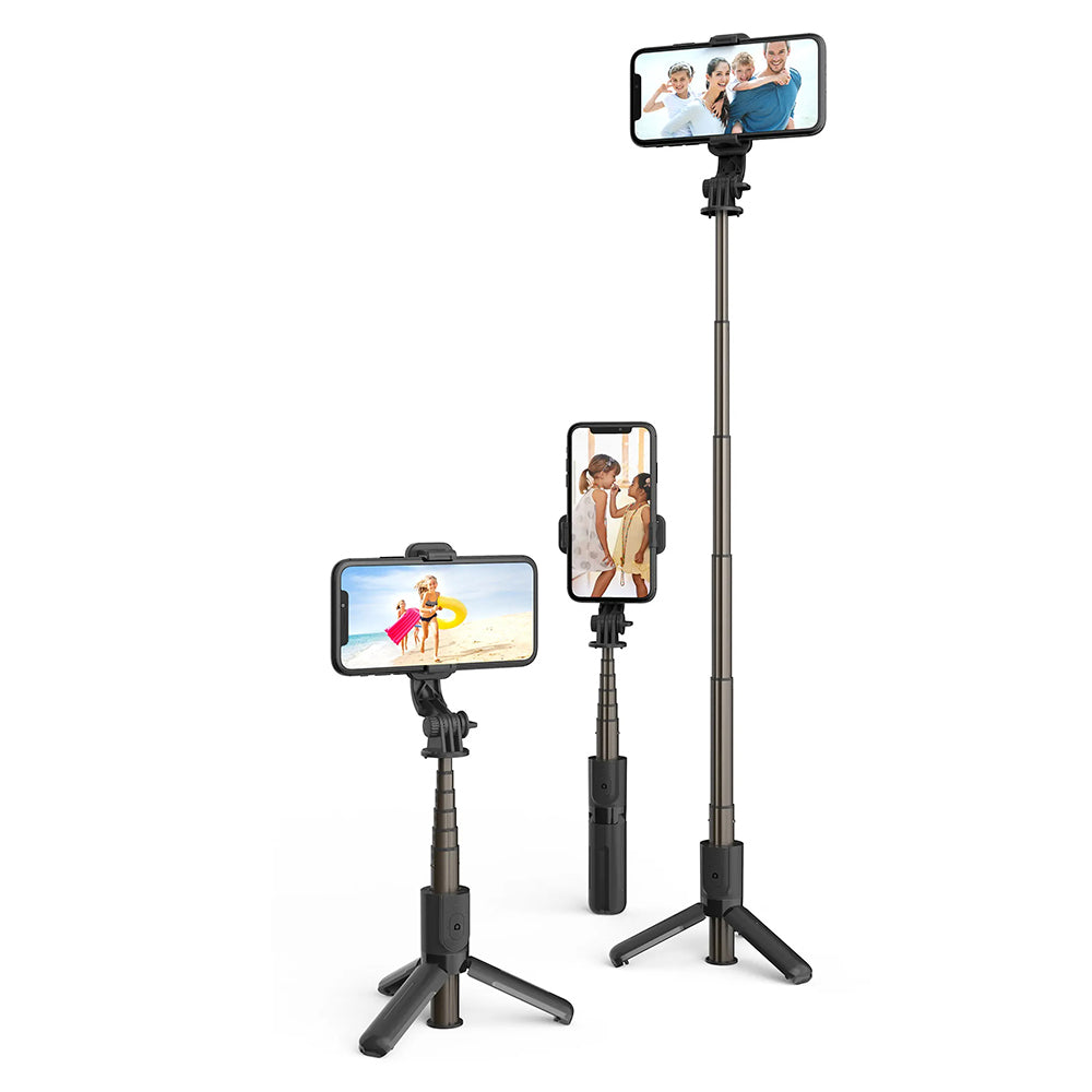 Selfie Stick Bluetooth Techsuit L10, Univerzális, Fekete
