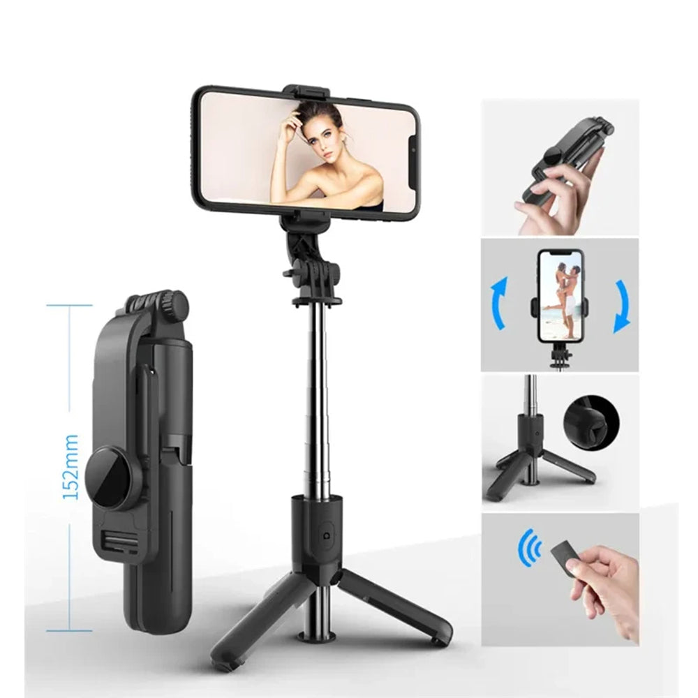 Selfie Stick Bluetooth Techsuit L11, Univerzális, Fekete