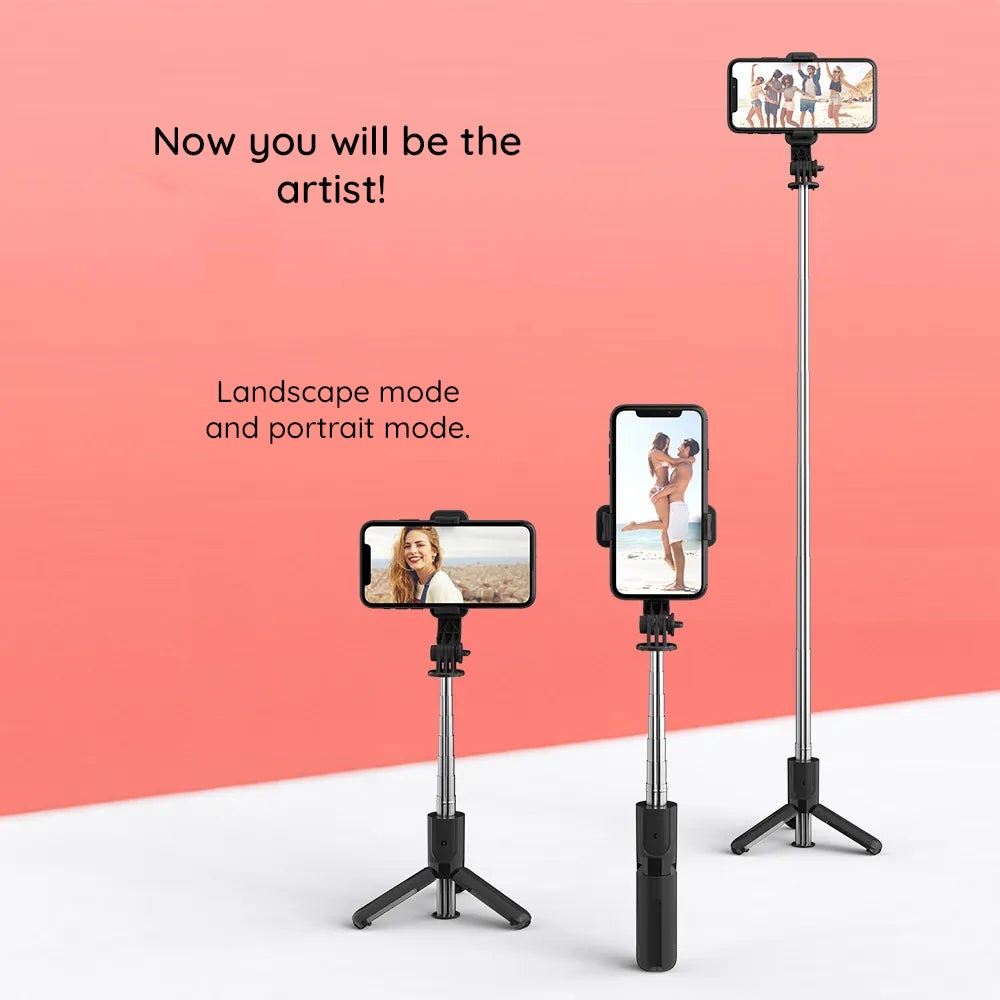Selfie Stick Bluetooth Techsuit L11, Univerzális, Fekete