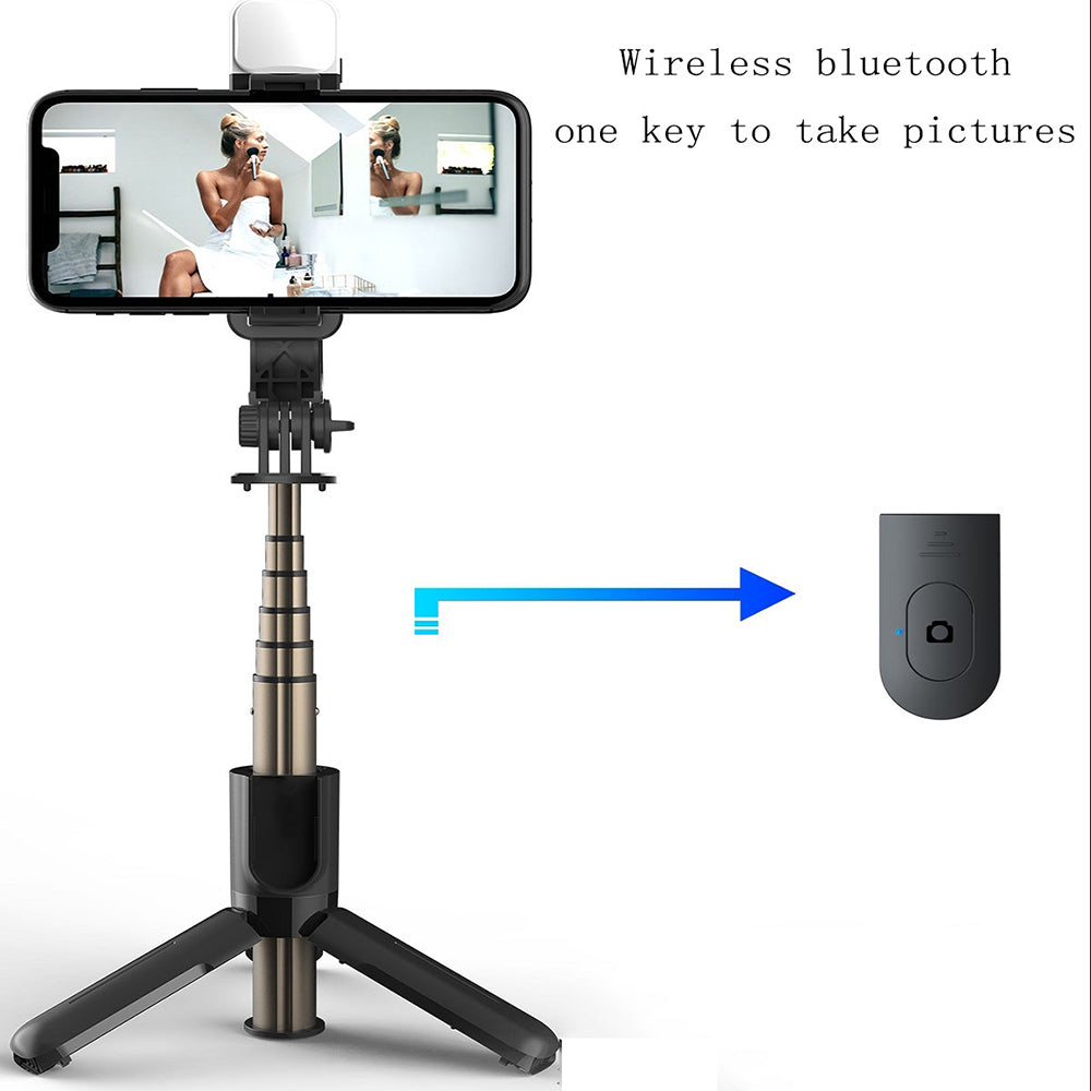 Selfie Stick Bluetooth Techsuit L11s, Univerzális, Fekete