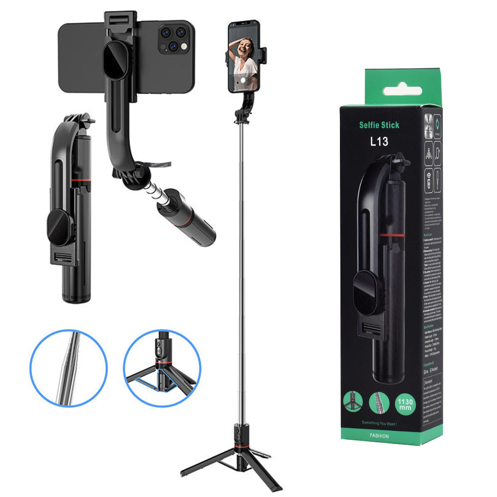 Selfie Stick Bluetooth Techsuit L13, Univerzális, Fekete