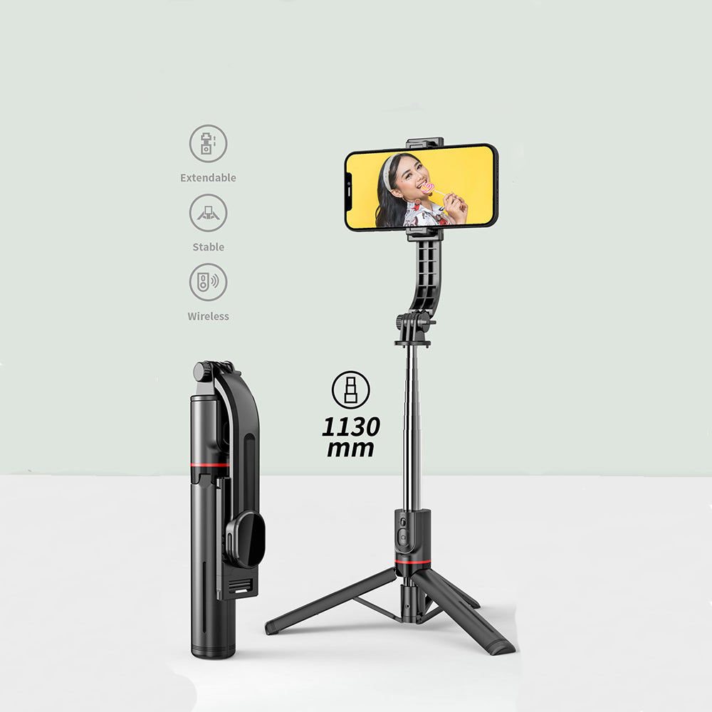 Selfie Stick Bluetooth Techsuit L13, Univerzális, Fekete
