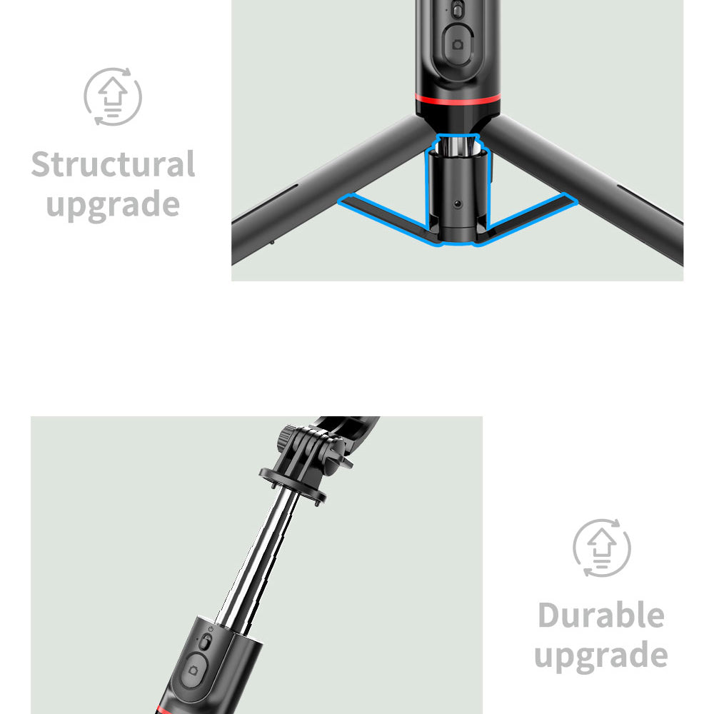 Selfie Stick Bluetooth Techsuit L13, Univerzális, Fekete