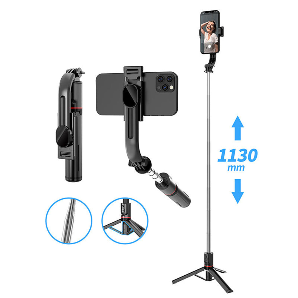 Selfie Stick Bluetooth Techsuit L13, Univerzális, Fekete