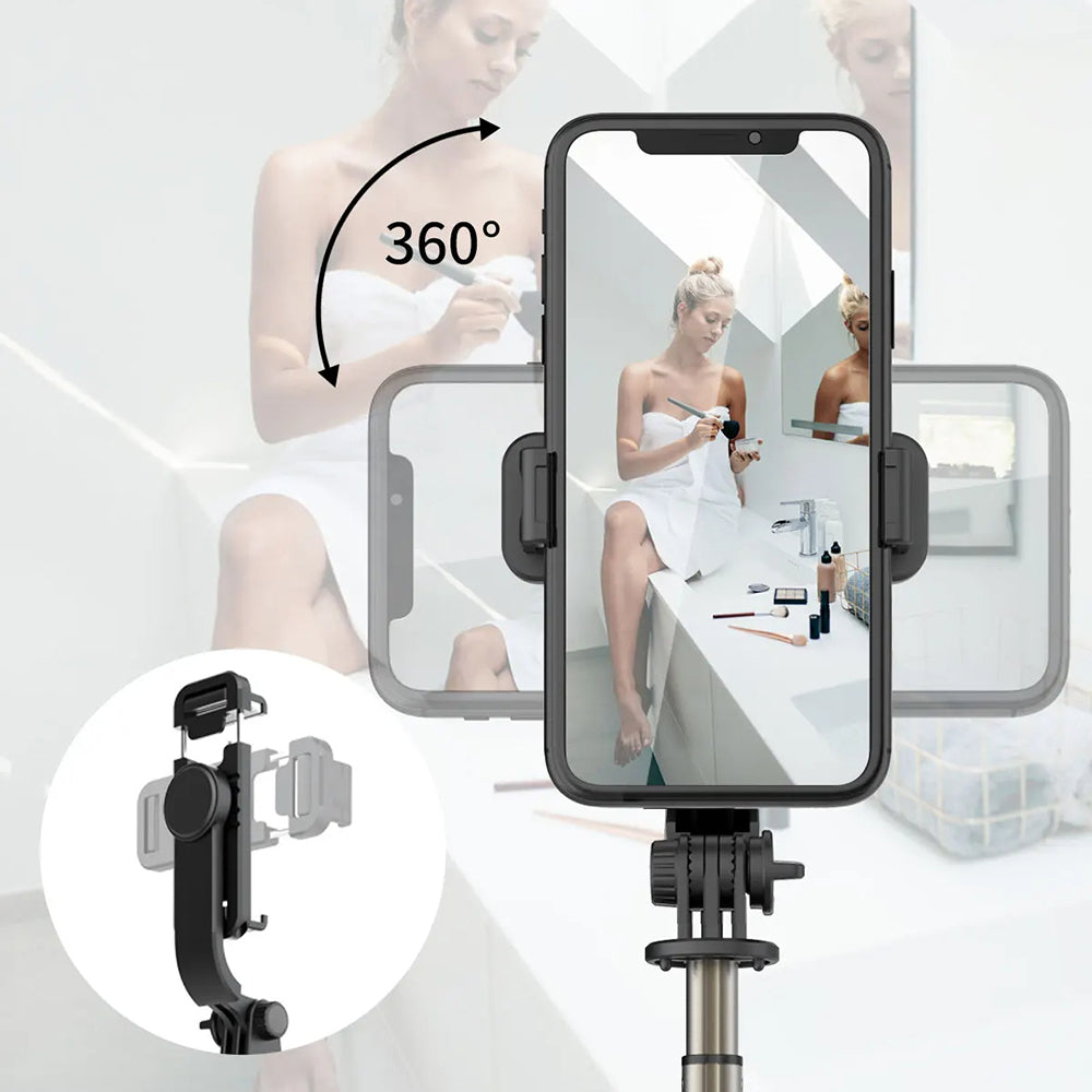 Selfie Stick Bluetooth Techsuit Q03, Univerzális, Fekete