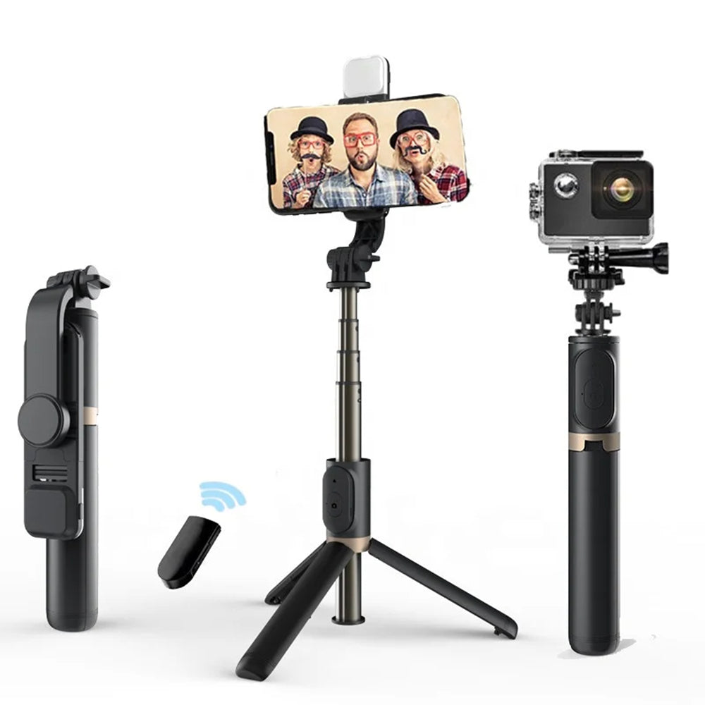 Selfie Stick Bluetooth Techsuit Q03s, Univerzális, Fekete