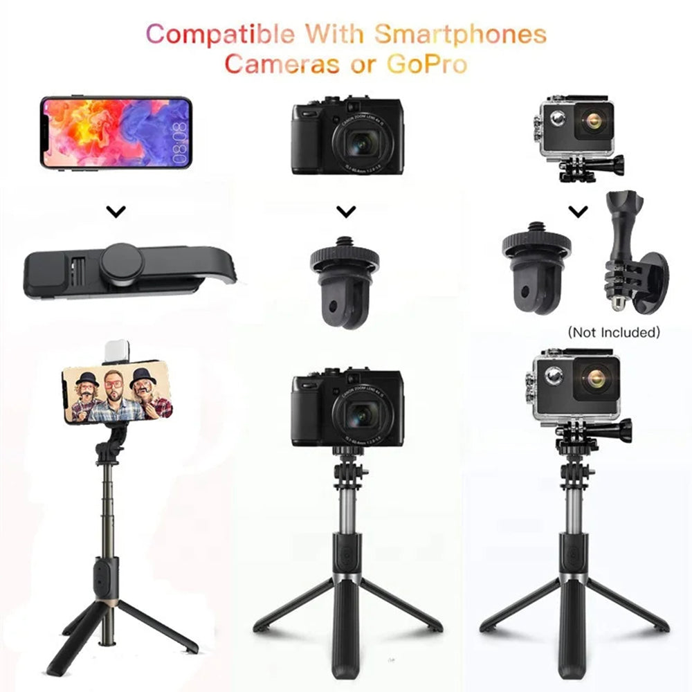 Selfie Stick Bluetooth Techsuit Q03s, Univerzális, Fekete