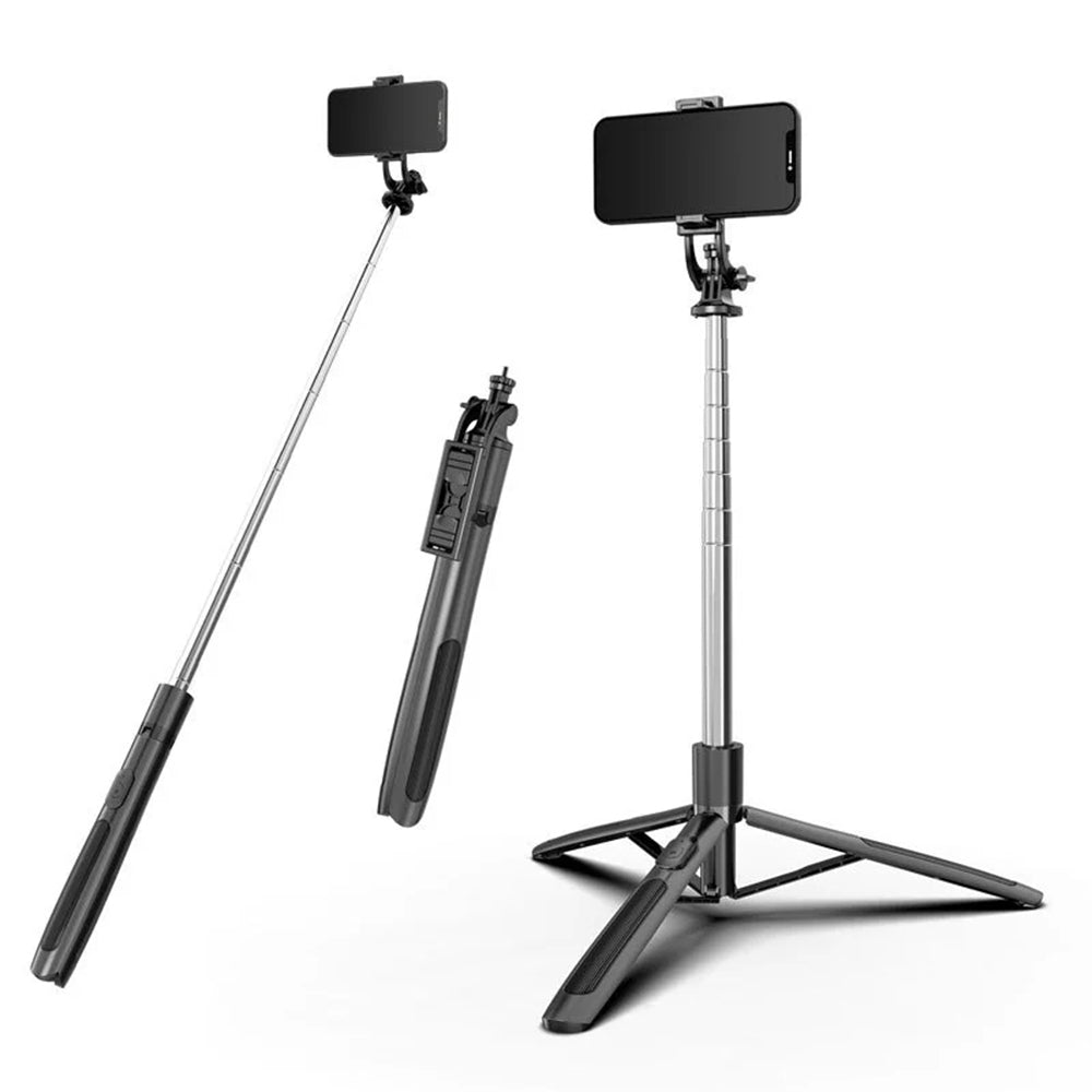 Selfie Stick Bluetooth Techsuit Q05, Univerzális, Fekete