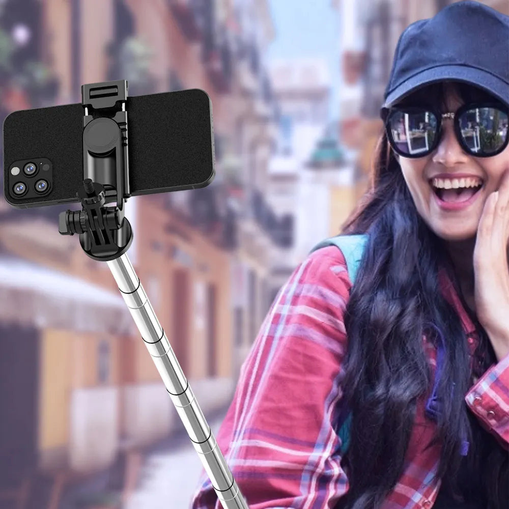 Selfie Stick Bluetooth Techsuit Q05, Univerzális, Fekete