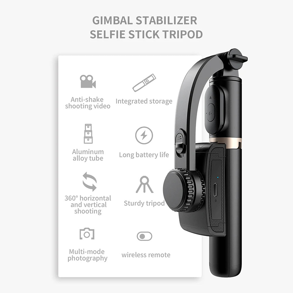 Selfie Stick Bluetooth Techsuit Q08, Universal, Black