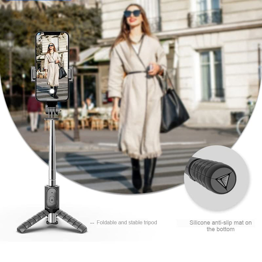 Selfie Stick Bluetooth Techsuit Q10, Univerzális, Fekete