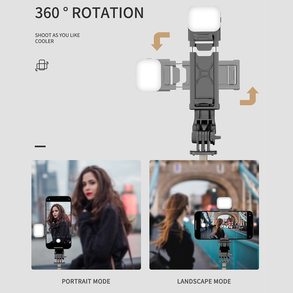 Selfie Stick Bluetooth Techsuit Q10s, Univerzális, Fekete