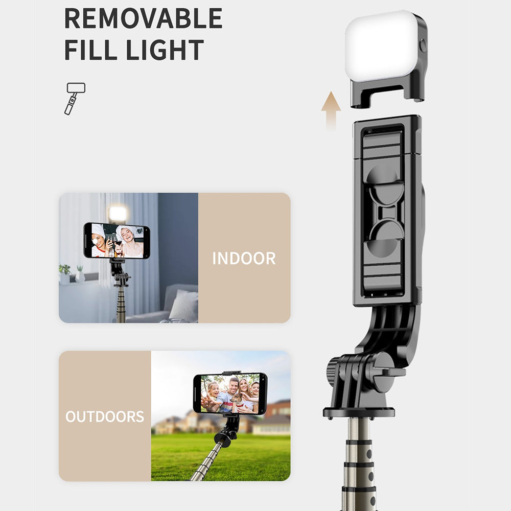 Selfie Stick Bluetooth Techsuit Q10s, Univerzális, Fekete