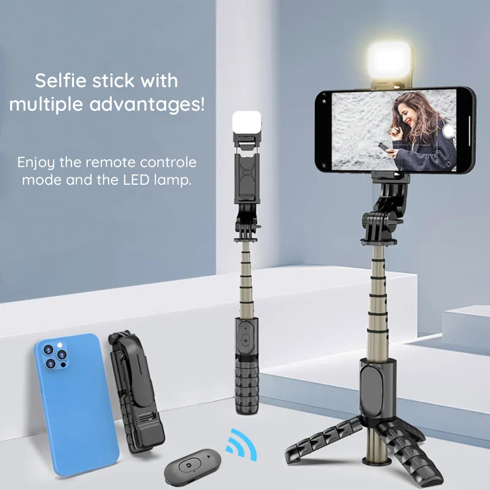 Selfie Stick Bluetooth Techsuit Q10s, Univerzális, Fekete