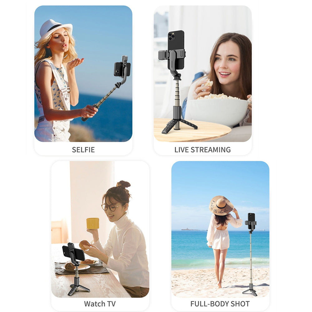 Selfie Stick Bluetooth Techsuit Q10s, Univerzális, Fekete