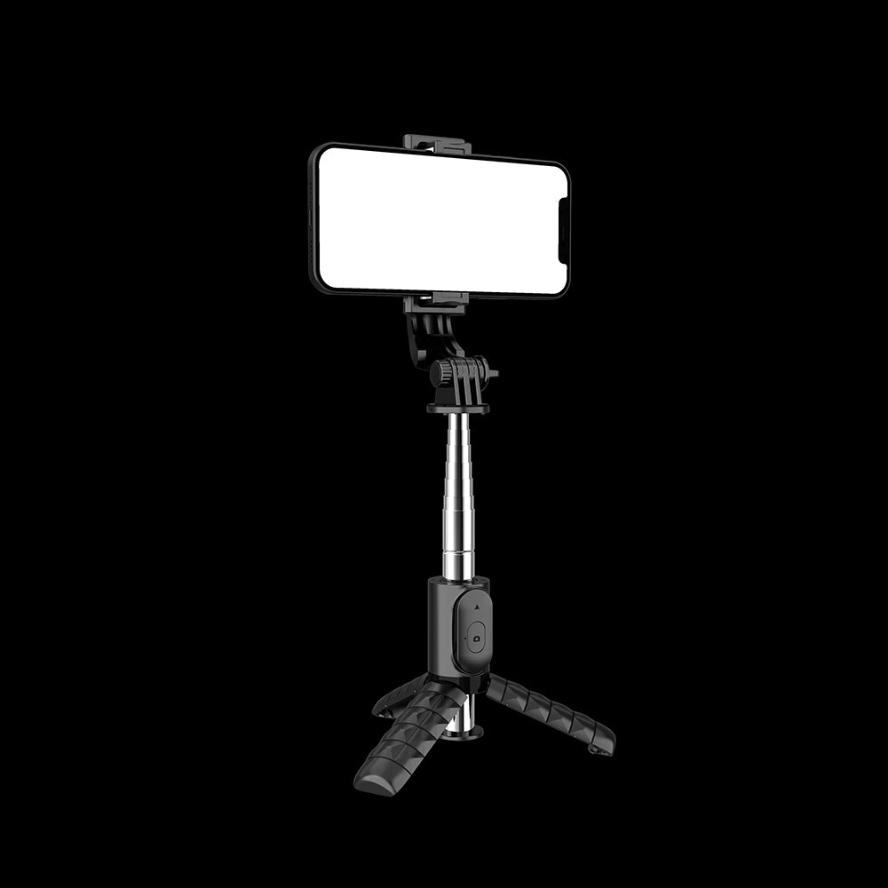 Selfie Stick Bluetooth Techsuit Q11, Univerzális, Fekete