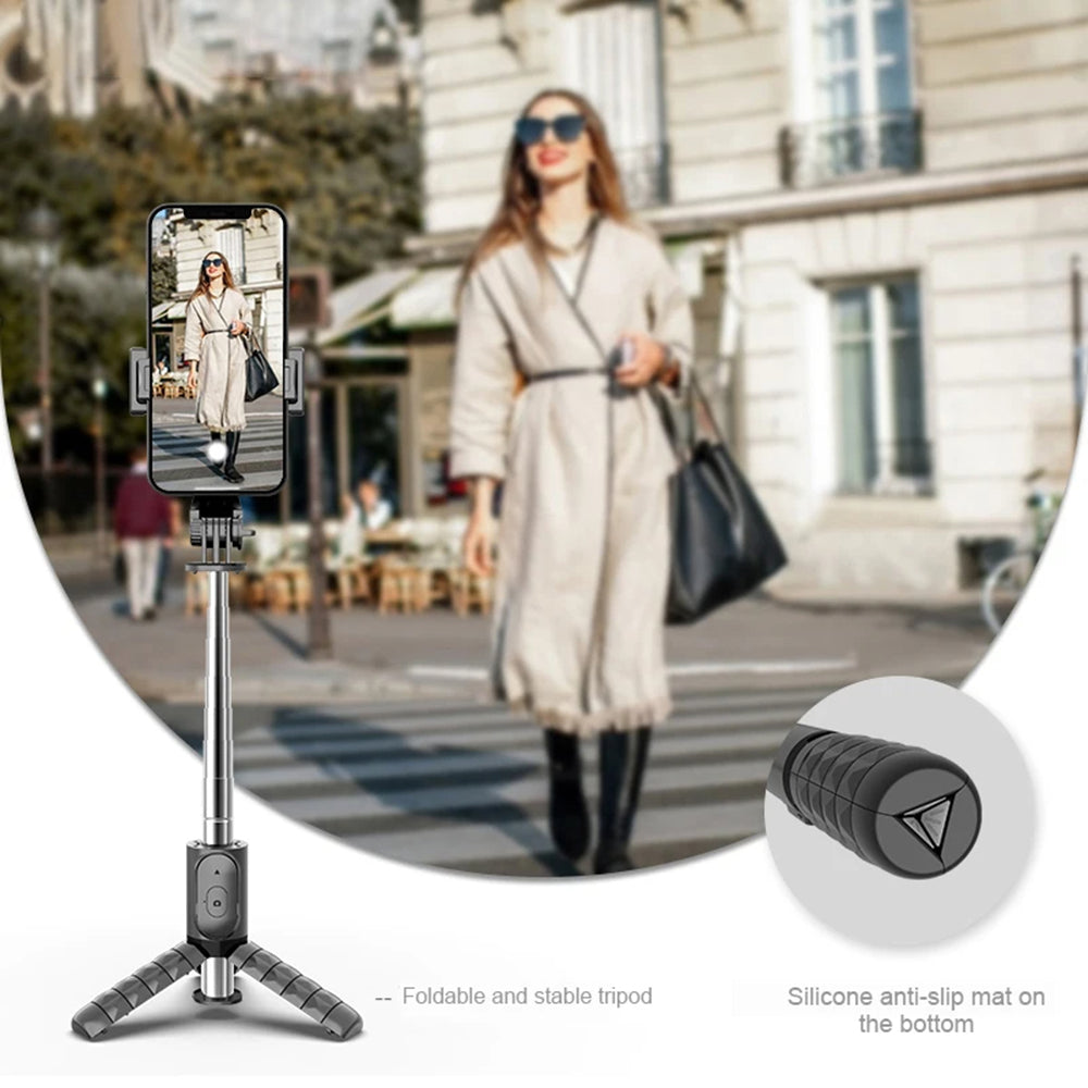 Selfie Stick Bluetooth Techsuit Q11s, Univerzális, Fekete