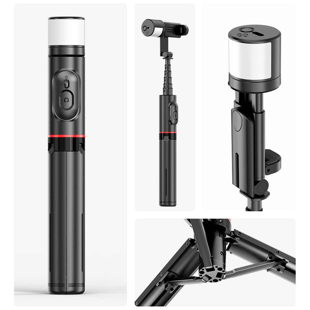 Selfie Stick Bluetooth Techsuit Q12S, Univerzális, Fekete