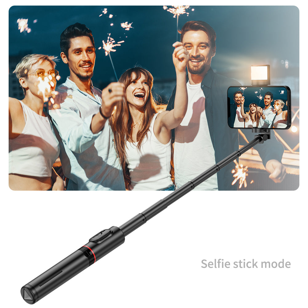 Selfie Stick Bluetooth Techsuit Q12S, Univerzális, Fekete