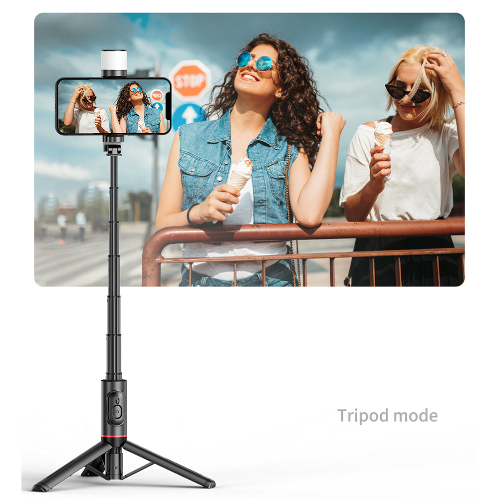 Selfie Stick Bluetooth Techsuit Q12S, Univerzális, Fekete