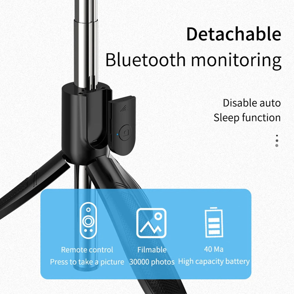 Selfie Stick Bluetooth Techsuit S01-S, Univerzális, Fekete