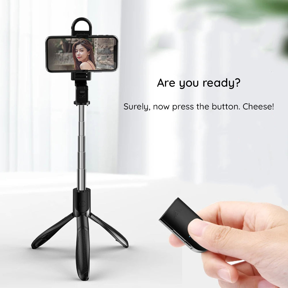 Selfie Stick Bluetooth Techsuit S01-S, Univerzális, Fekete