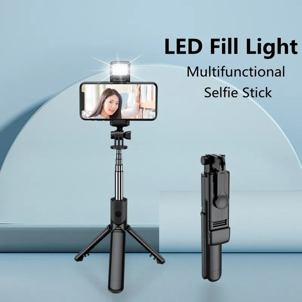 Selfie Stick Bluetooth Techsuit S03-S, Univerzális, Fekete