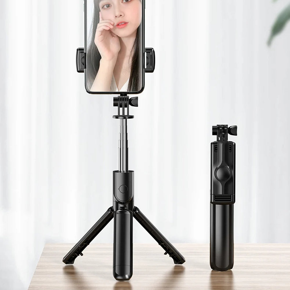 Selfie Stick Bluetooth Techsuit S03, Univerzális, Fekete