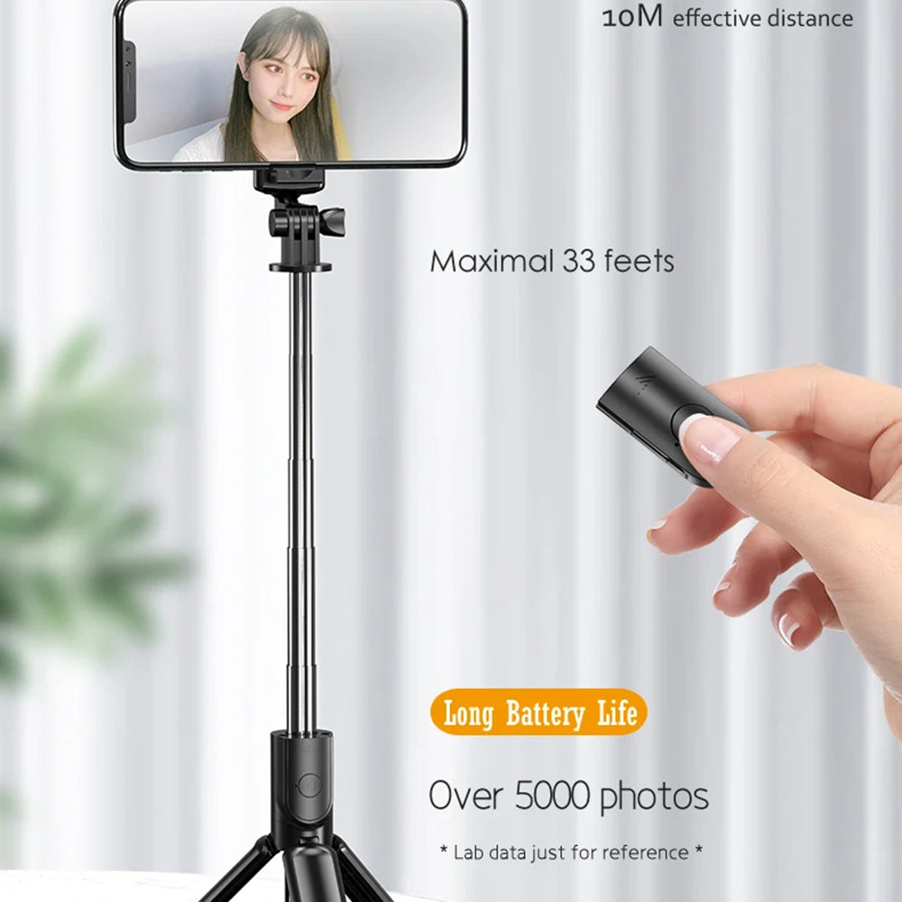 Selfie Stick Bluetooth Techsuit S03, Univerzális, Fekete