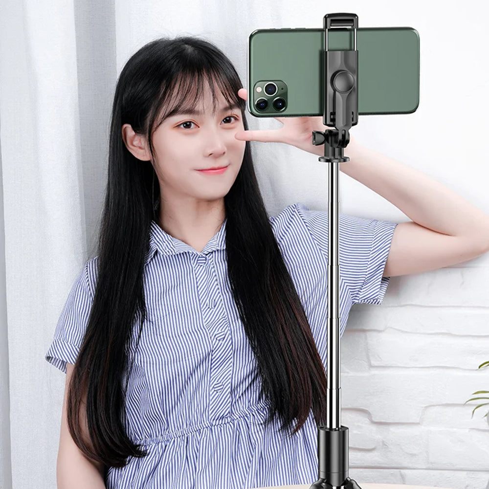 Selfie Stick Bluetooth Techsuit S03, Univerzális, Fekete