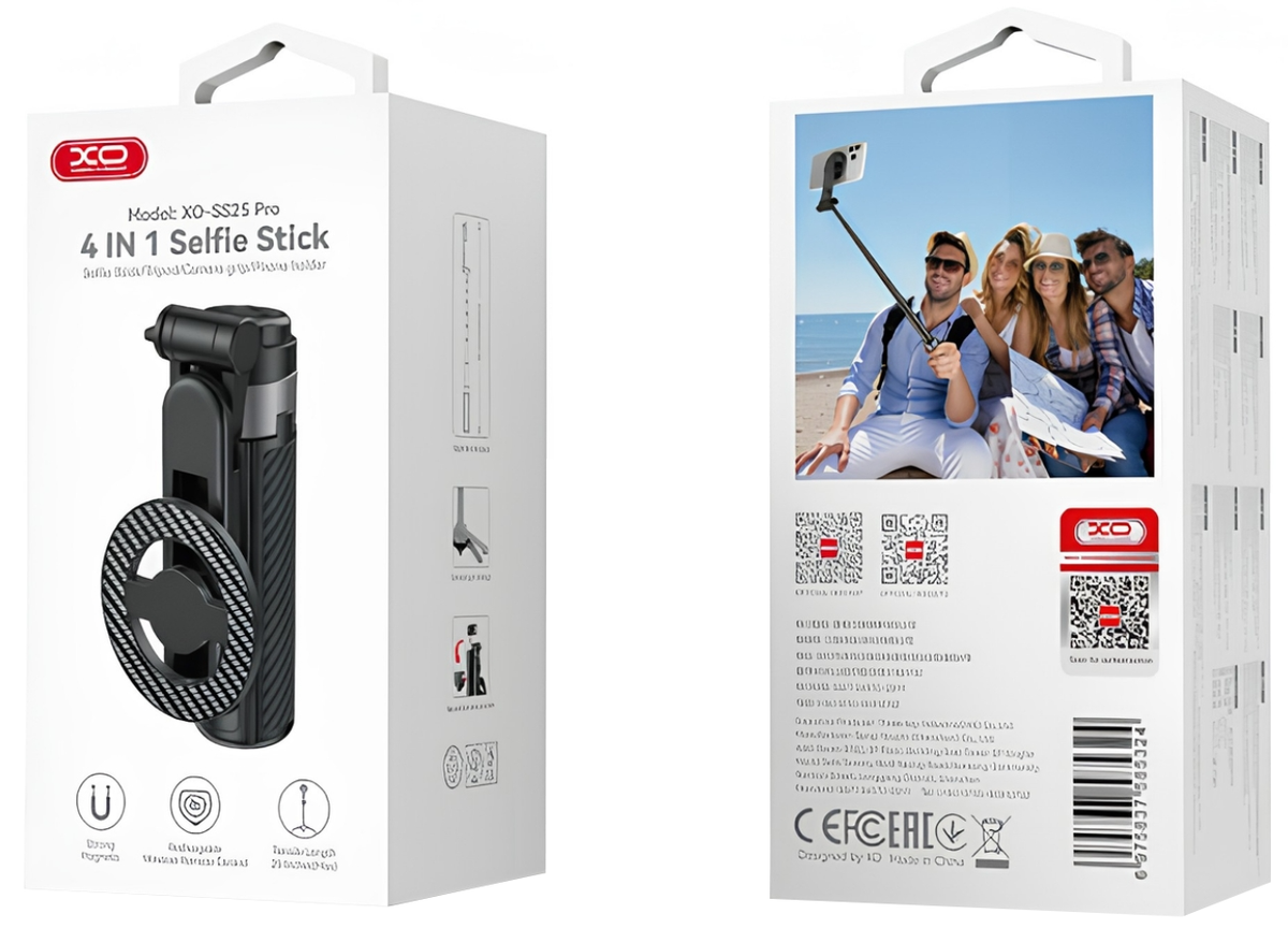 Selfie Stick Bluetooth XO Design SS25 Pro, Univerzális, Fekete