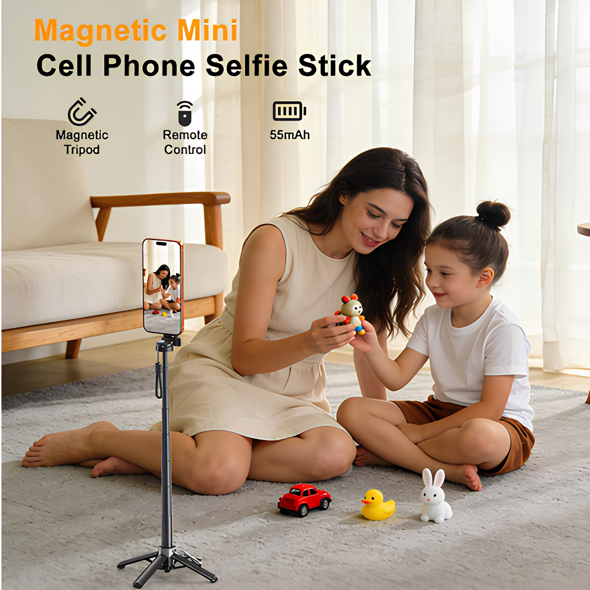 Selfie Stick Bluetooth XO Design SS25 Pro, Univerzális, Fekete